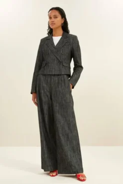 By bar Vestes<adina twill blazer | jet black