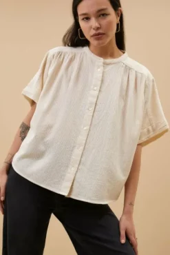 By bar Chemisiers<alex rib blouse | off white