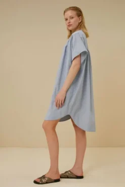 By bar Robes<amber pin stripe dress | indi grey