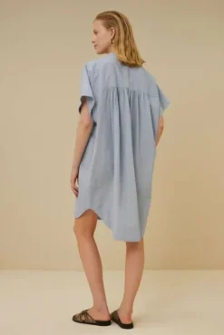 By bar Robes<amber pin stripe dress | indi grey