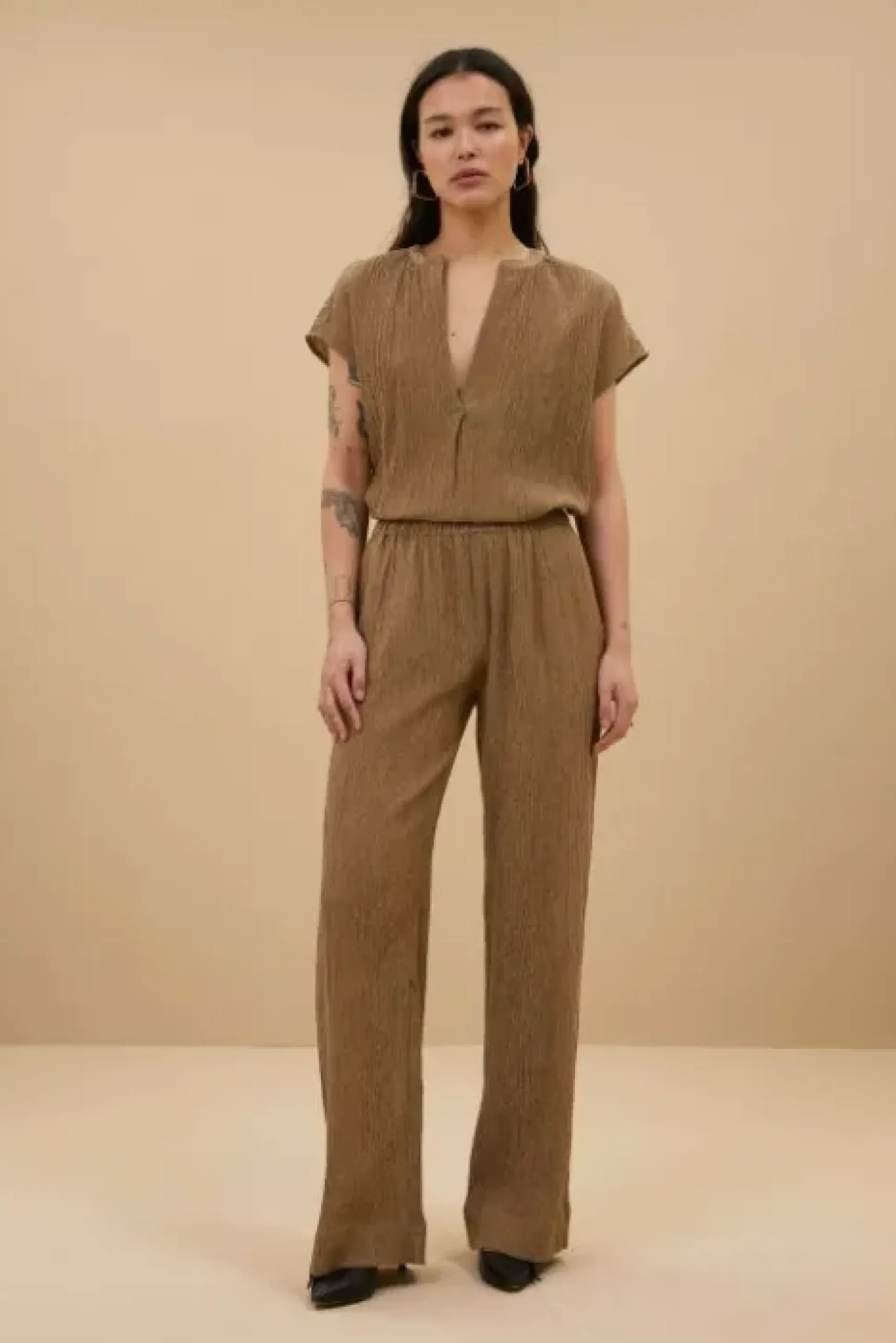 By bar Pantalon<amie lurex pants | gold
