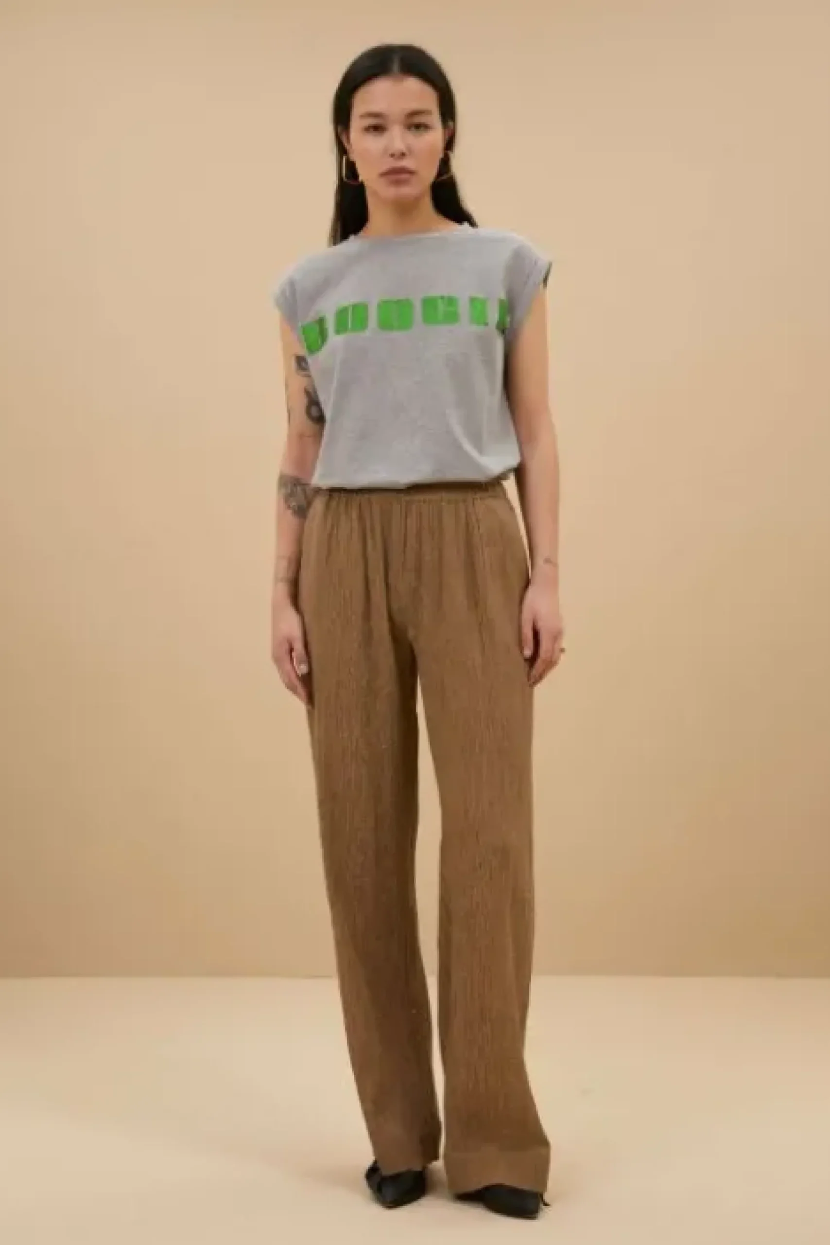 By bar Pantalon<amie lurex pants | gold