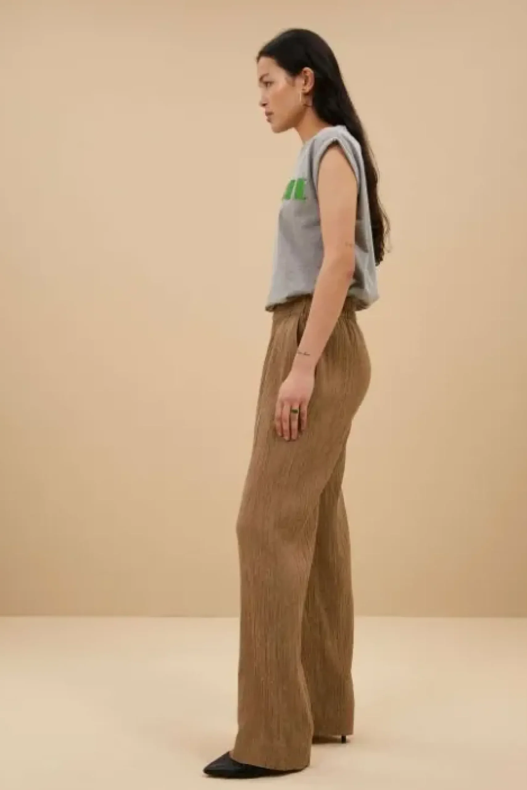 By bar Pantalon<amie lurex pants | gold