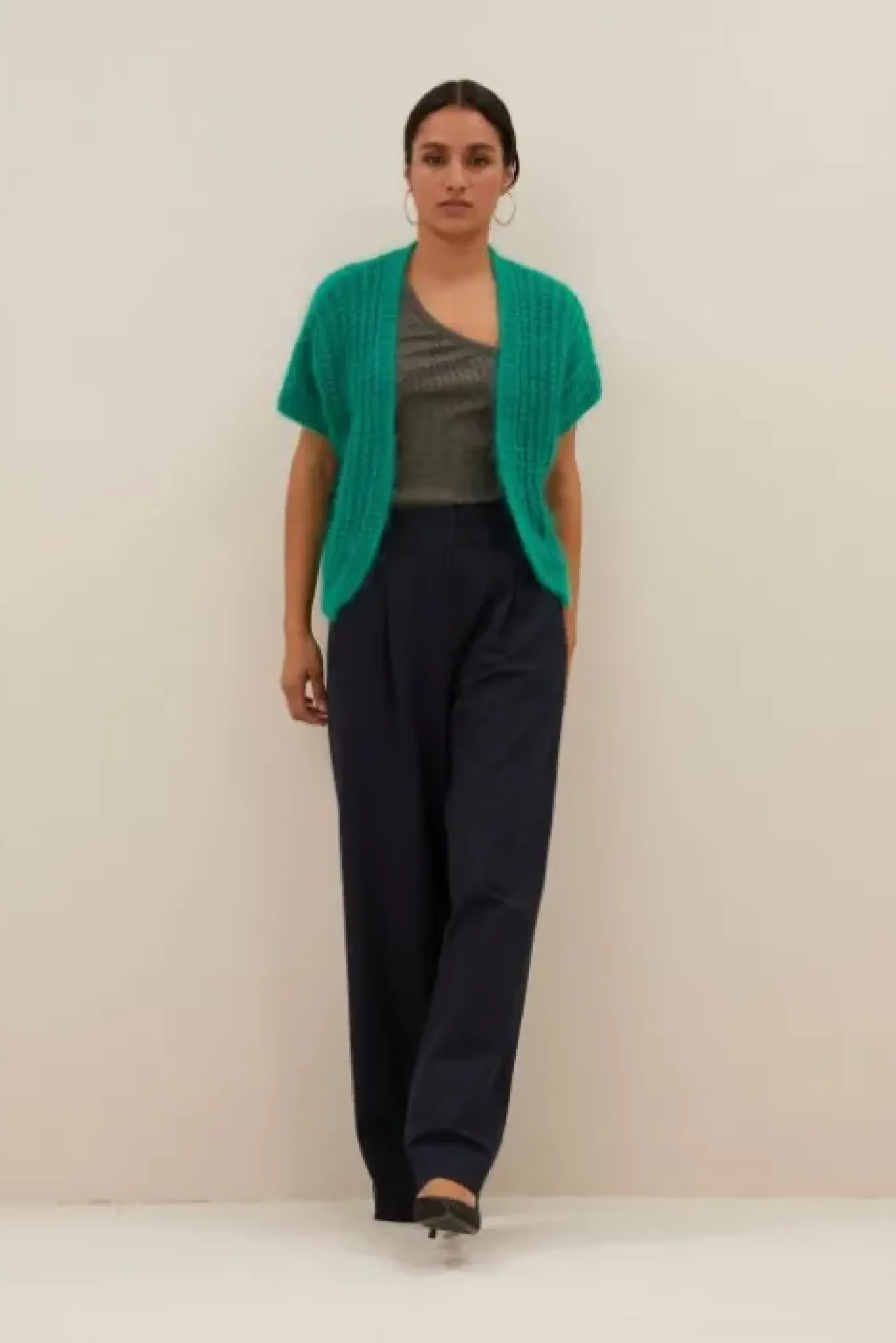 By bar Gilets<anna cardigan | bright green