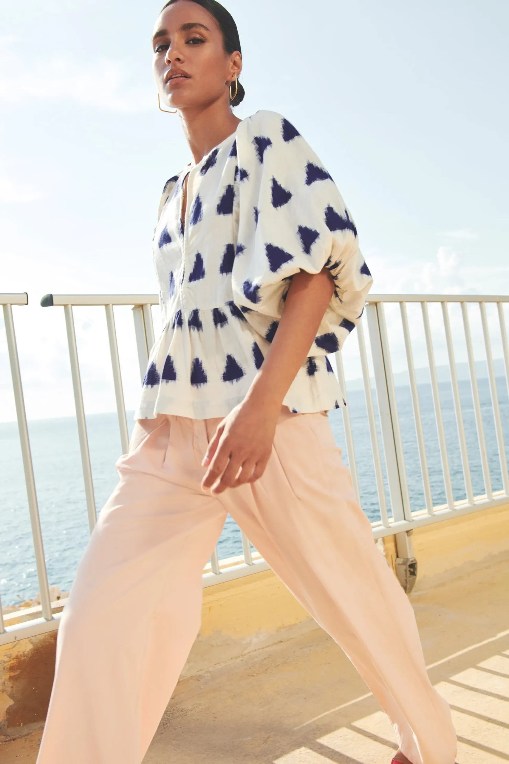 By bar Chemisiers<avelon ikat blouse | blue ikat