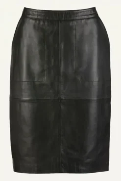 By bar Jupes<basic leather skirt | black