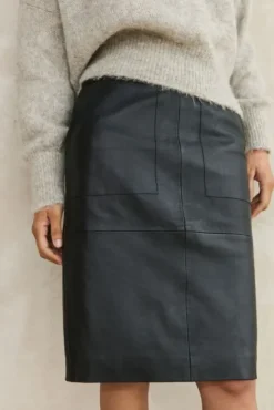 By bar Jupes<basic leather skirt | black