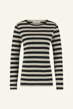 By bar Tops & T-shirts<basic ls big stripe top | midnight