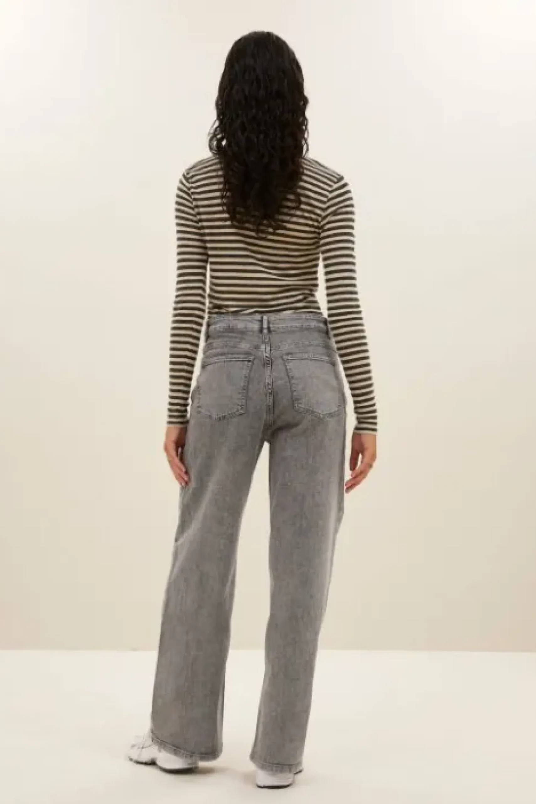 By bar Tops & T-shirts<basic ls stripe top | chalk