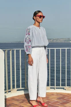 By bar Chemisiers<becky pinstripe blouse | indi grey