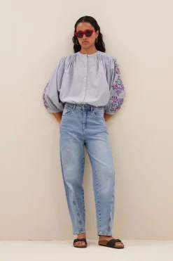 By bar Chemisiers<becky pinstripe blouse | indi grey