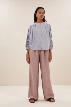 By bar Chemisiers<becky pinstripe blouse | indi grey