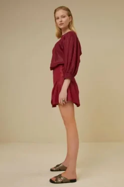 By bar Jupes<belle metallic skirt | grenache