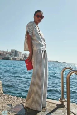 By bar Pantalon<benji marine pants | marine stripe