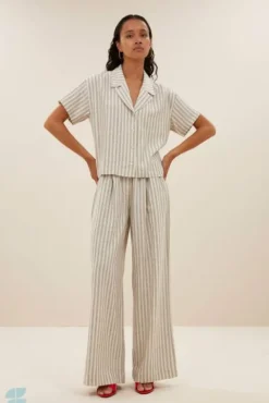 By bar Pantalon<benji marine pants | marine stripe