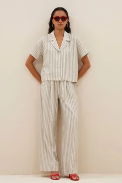 By bar Pantalon<benji marine pants | marine stripe