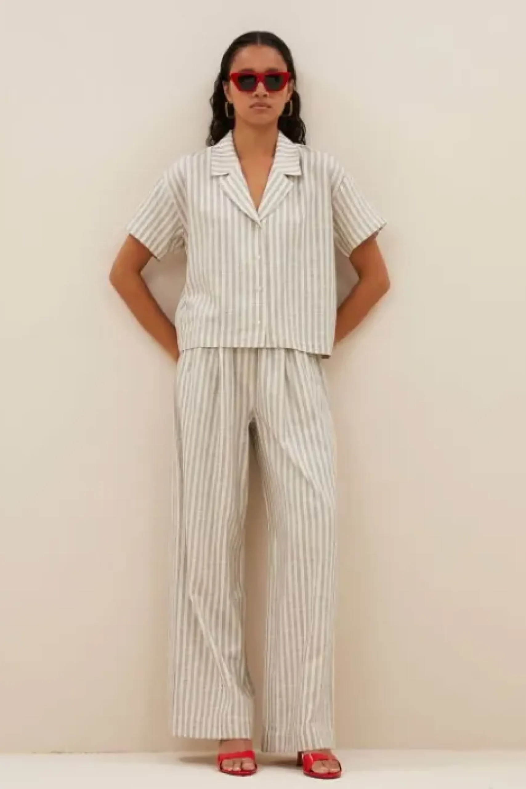 By bar Pantalon<benji marine pants | marine stripe