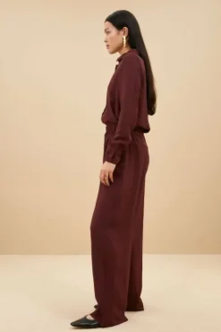By bar Pantalon<benji satin stripe pants | pecan