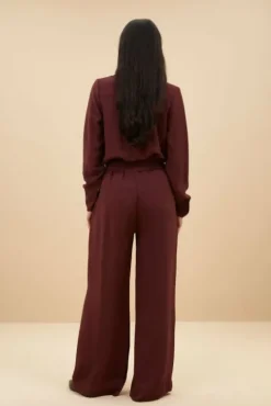 By bar Pantalon<benji satin stripe pants | pecan