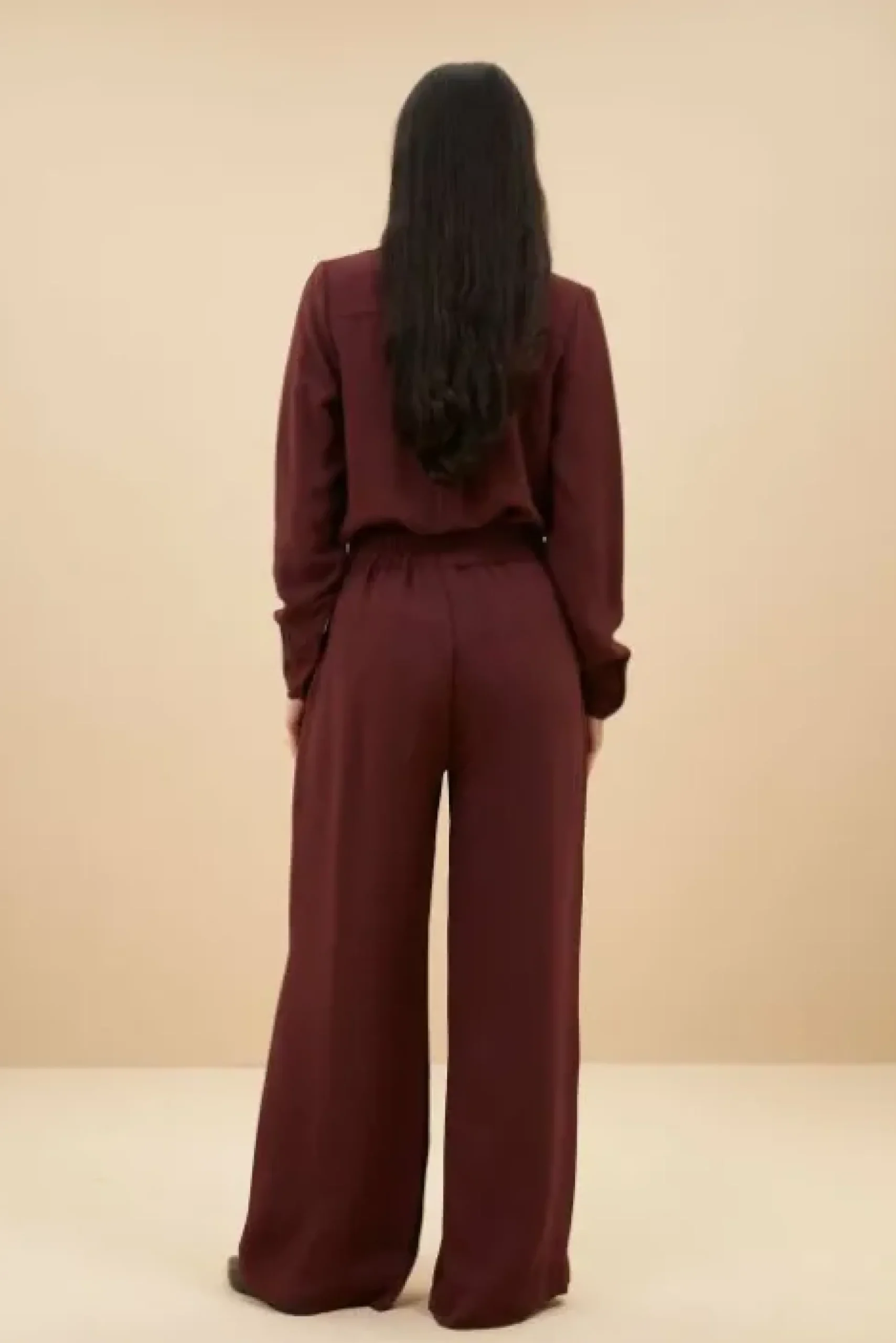 By bar Pantalon<benji satin stripe pants | pecan
