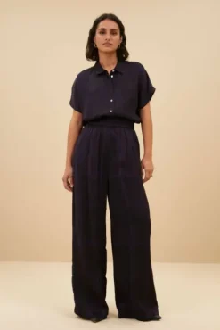 By bar Pantalon<benji square pants | square print