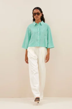 By bar Chemisiers<bernie blouse | green seer stripe