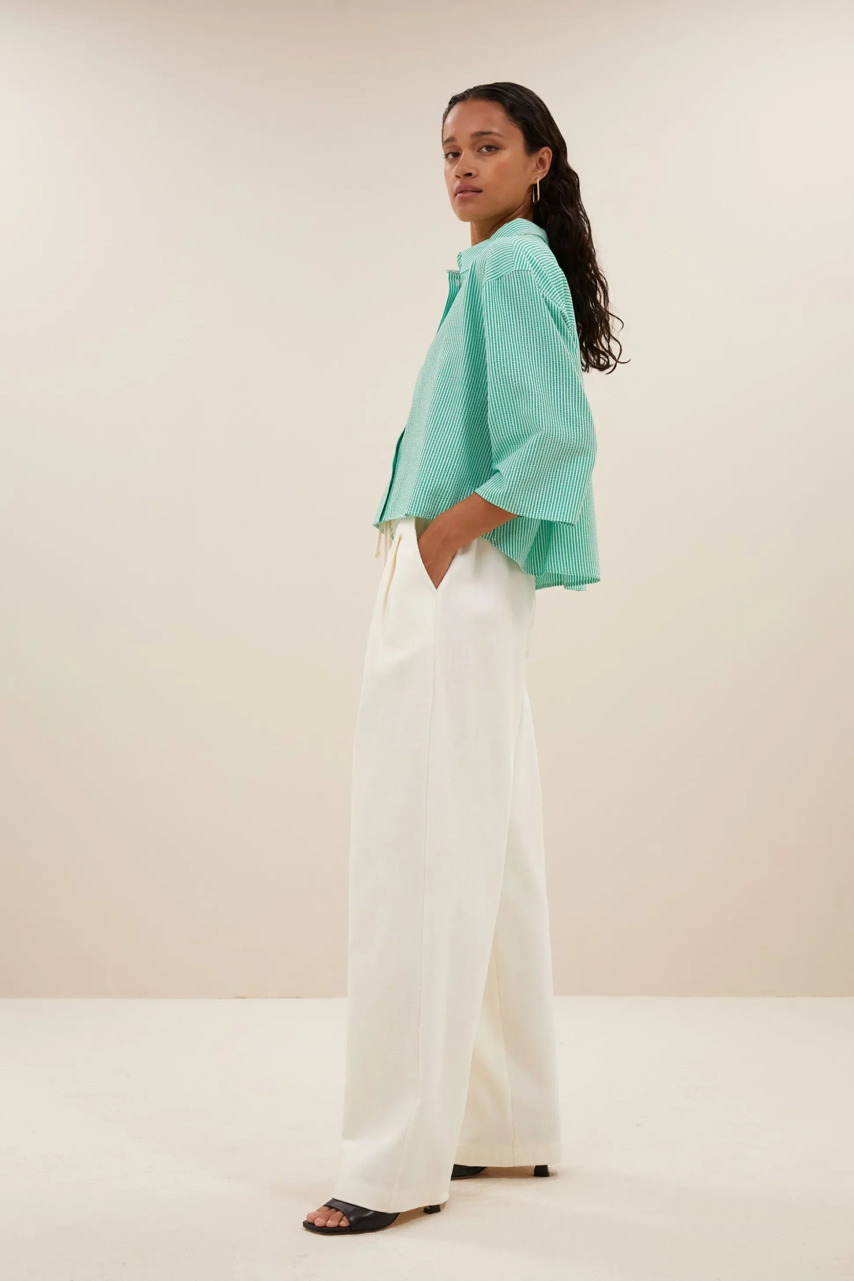 By bar Chemisiers<bernie blouse | green seer stripe