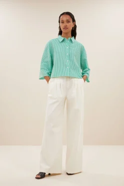 By bar Chemisiers<bernie blouse | green seer stripe