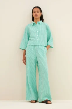 By bar Chemisiers<bernie blouse | green seer stripe