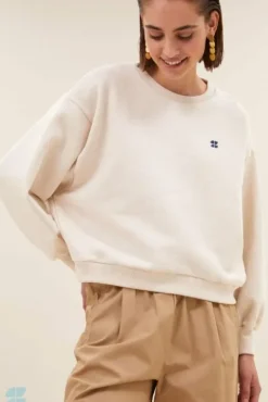 By bar Pulls|Maillots<bibi logo sweater | oyster melee