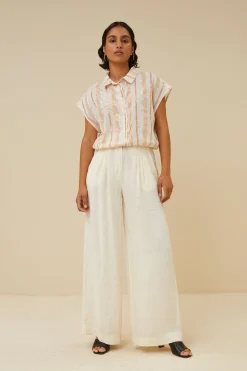 By bar Chemisiers<bieke gloss stripe blouse | pastel gloss stripe