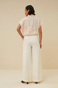 By bar Chemisiers<bieke gloss stripe blouse | pastel gloss stripe