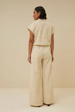 By bar Chemisiers<bieke linen stripe blouse | ochre