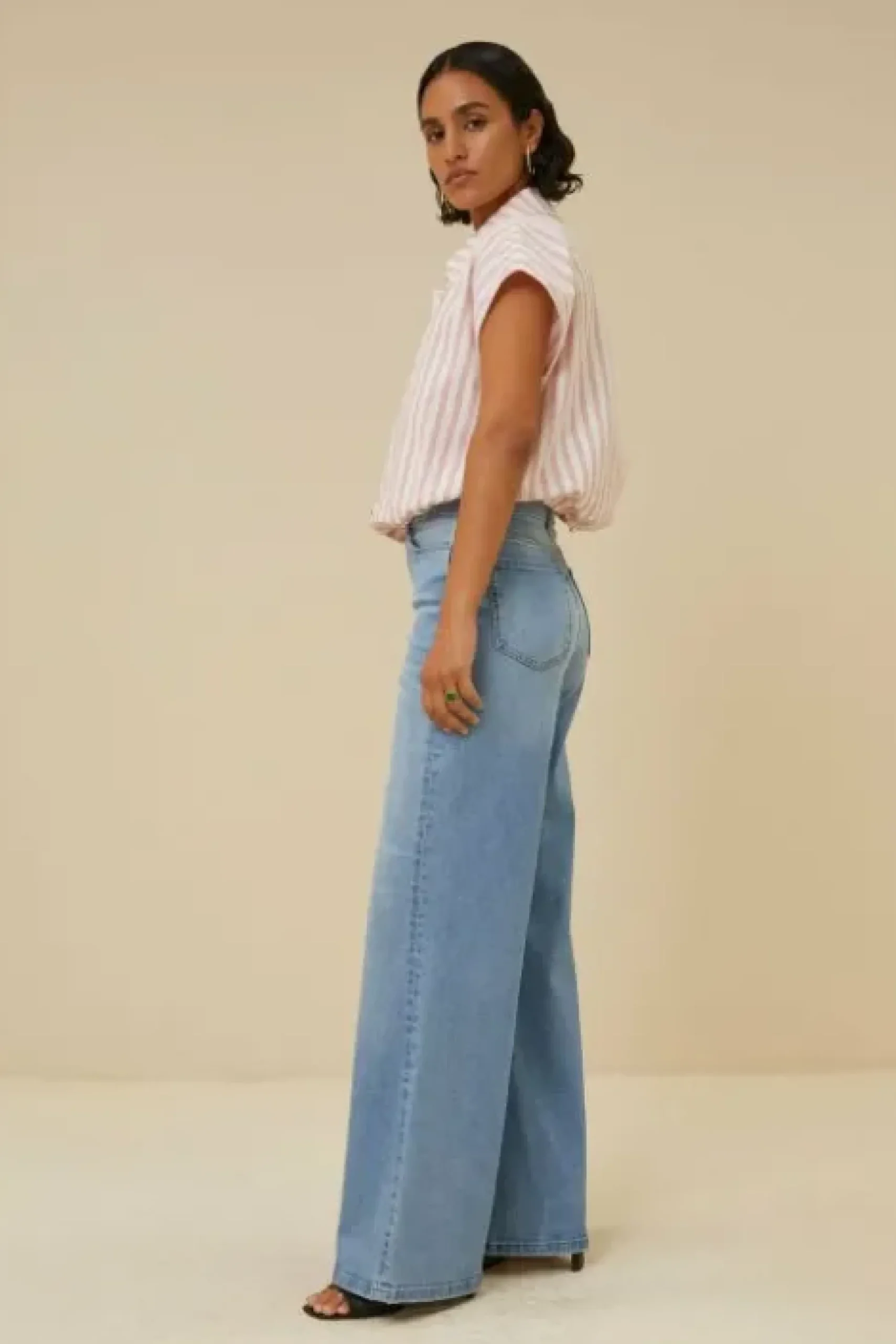 By bar Chemisiers<bieke linen stripe blouse | bubblegum