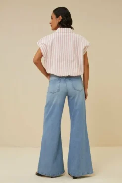 By bar Chemisiers<bieke linen stripe blouse | bubblegum