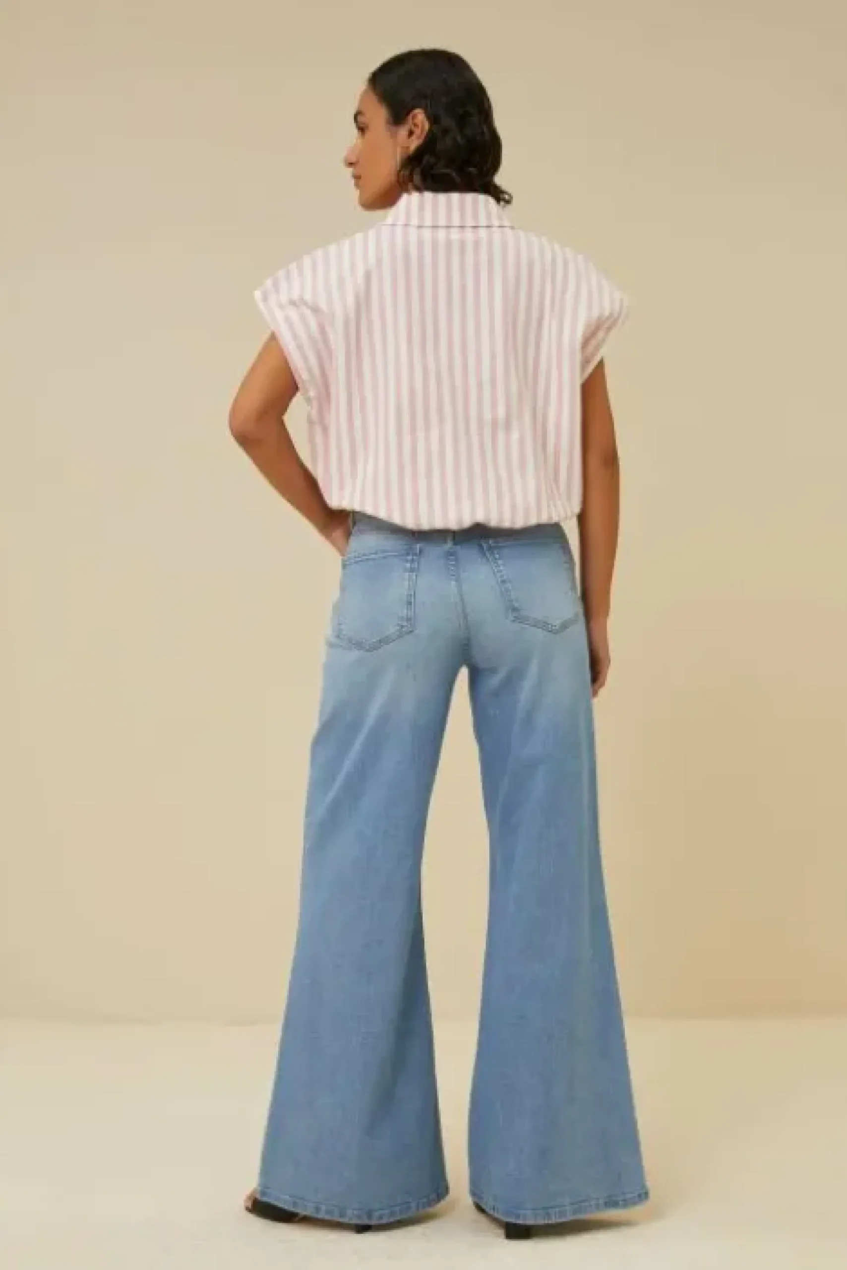 By bar Chemisiers<bieke linen stripe blouse | bubblegum