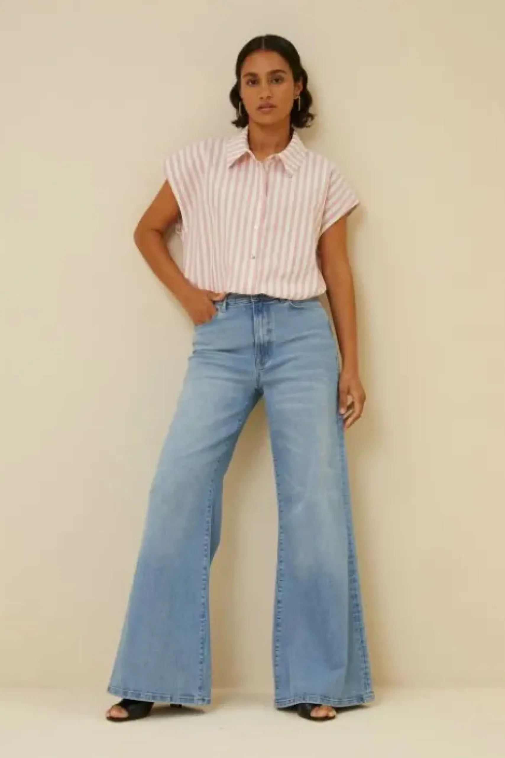 By bar Chemisiers<bieke linen stripe blouse | bubblegum