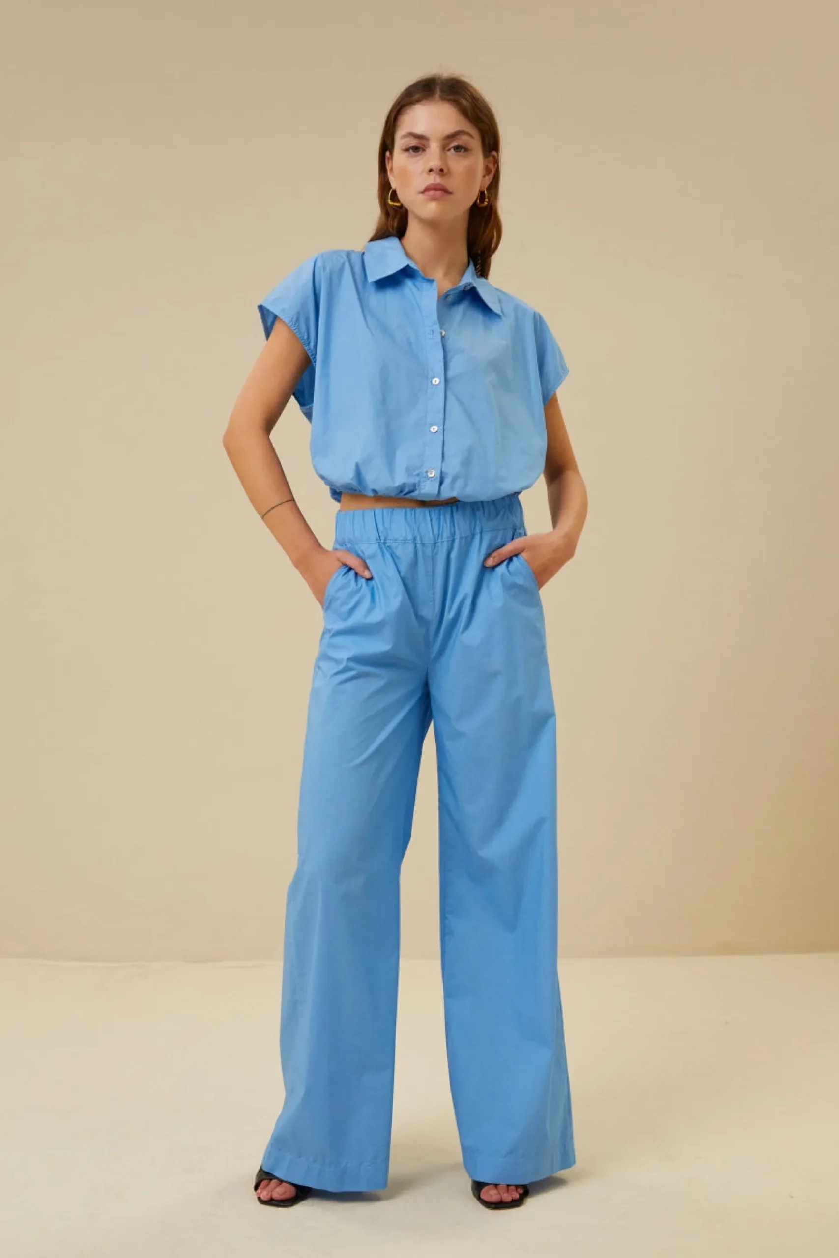 By bar Chemisiers<bieke poplin blouse | aquarius