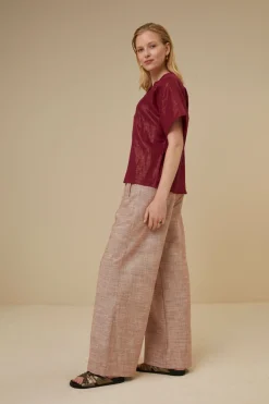 By bar Chemisiers<bo metallic blouse | grenache