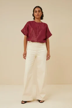 By bar Chemisiers<bo metallic blouse | grenache