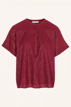 By bar Chemisiers<bo metallic blouse | grenache