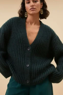 By bar Gilets<bobbi cardigan | dark green