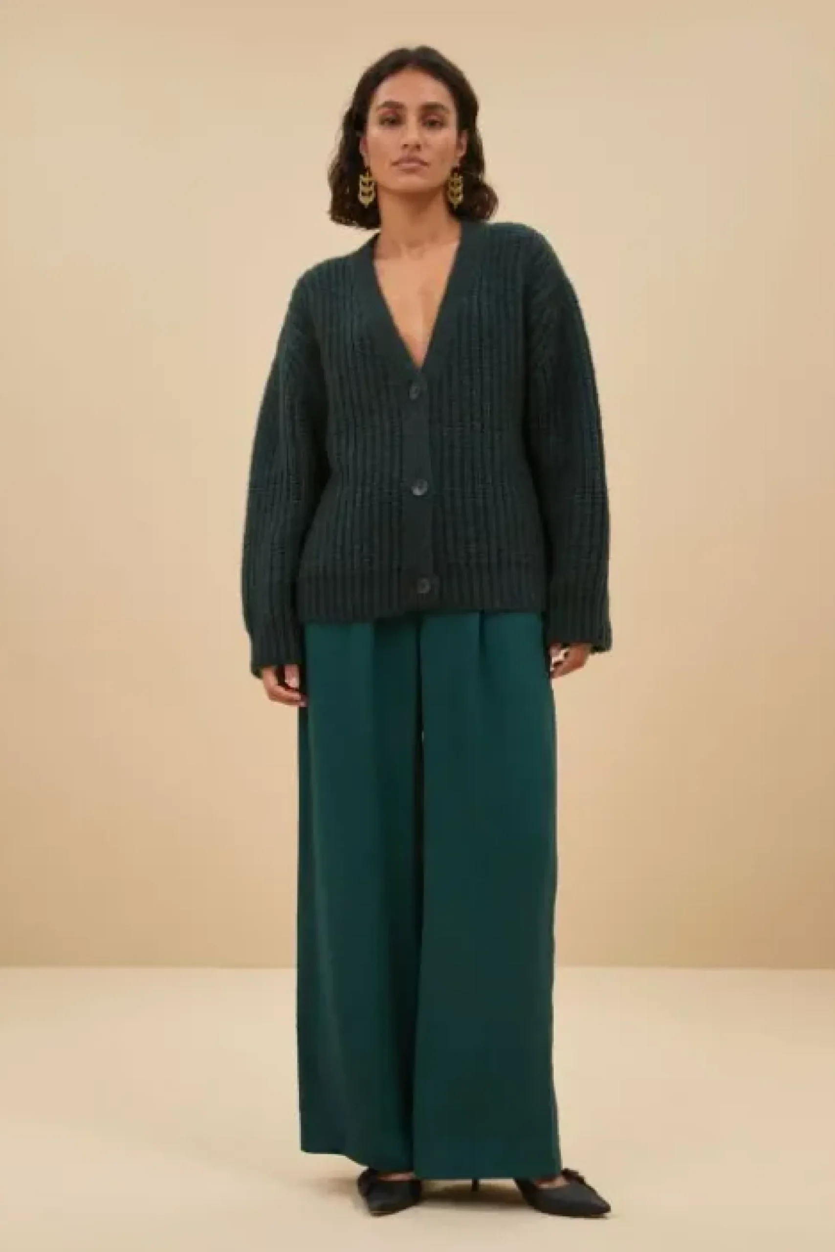 By bar Gilets<bobbi cardigan | dark green