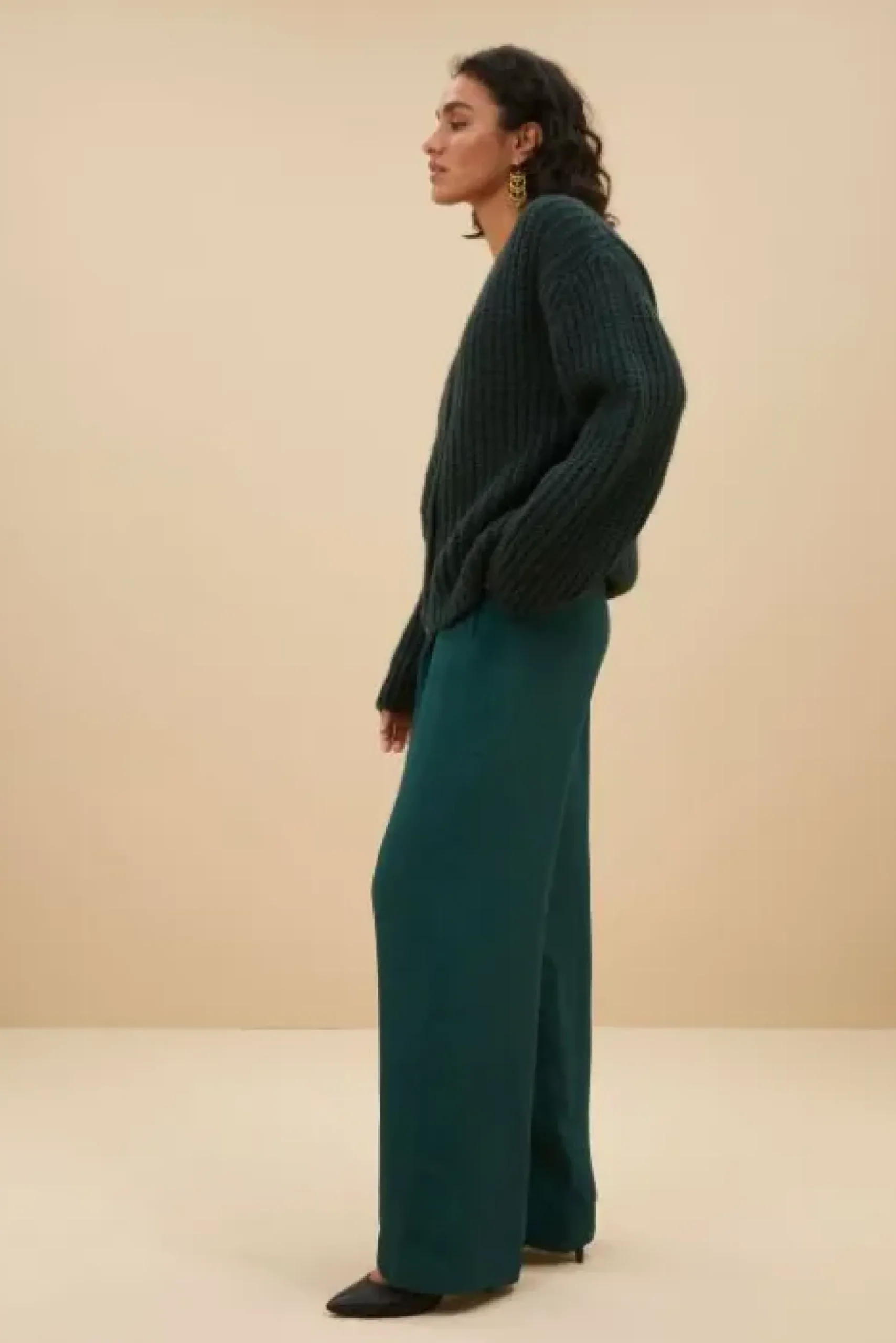 By bar Gilets<bobbi cardigan | dark green