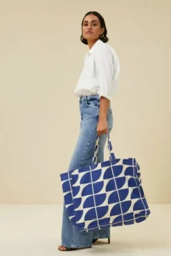 By bar Sacs<canvas bag logo L | kingsblue