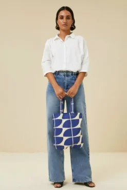 By bar Sacs<canvas bag logo S | kingsblue