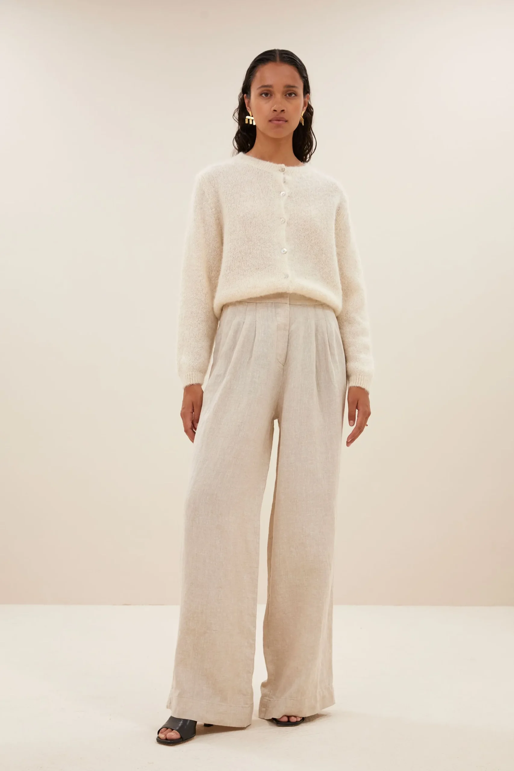 By bar Gilets<cleo natural cardigan | off white