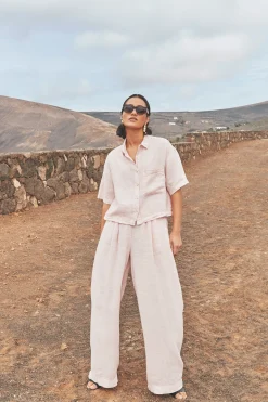 By bar Chemisiers<cris linen blouse | cipria pink