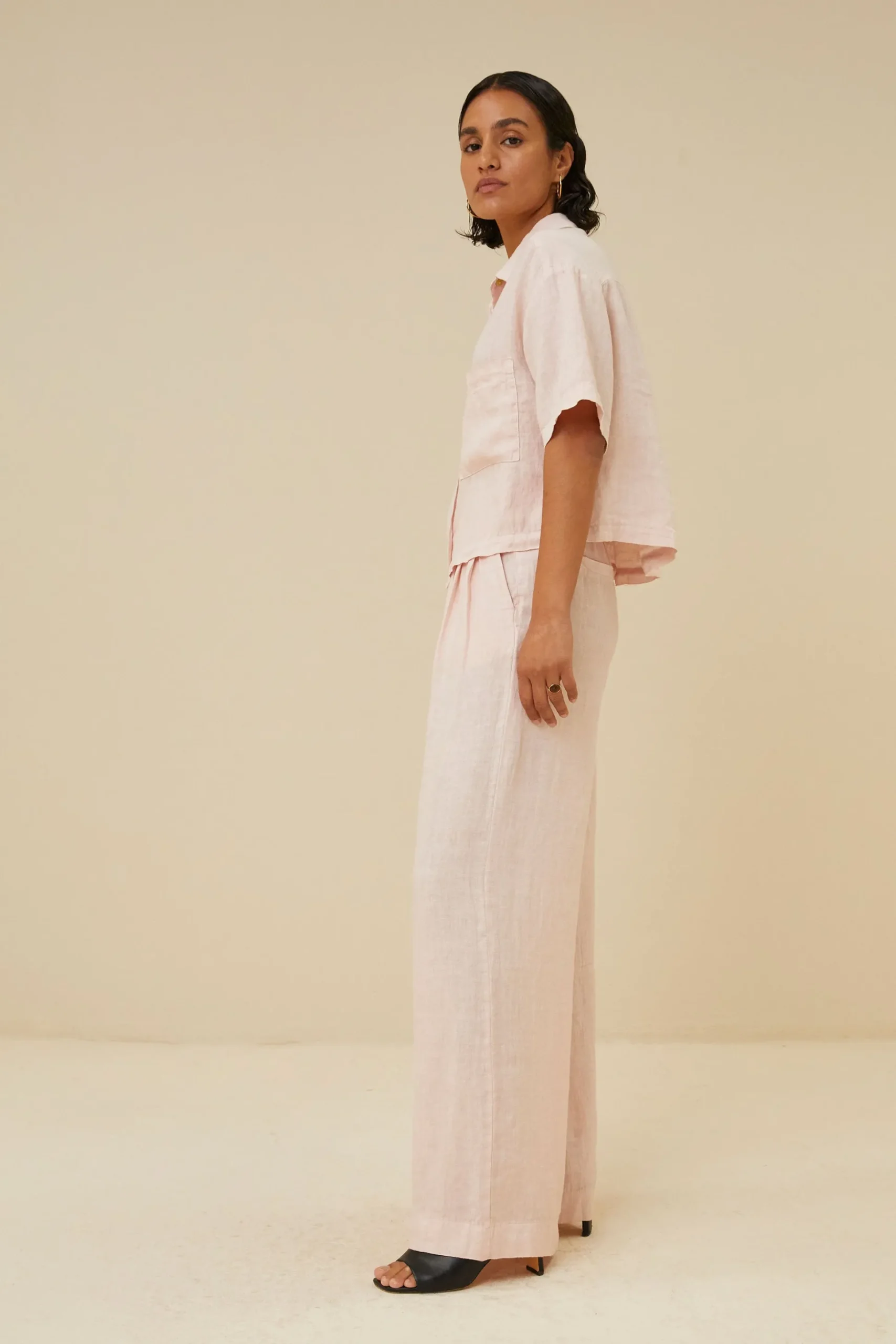 By bar Chemisiers<cris linen blouse | cipria pink