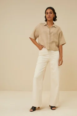 By bar Chemisiers<cris linen blouse | latte